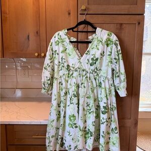 Maeve Green Floral Mini Dress